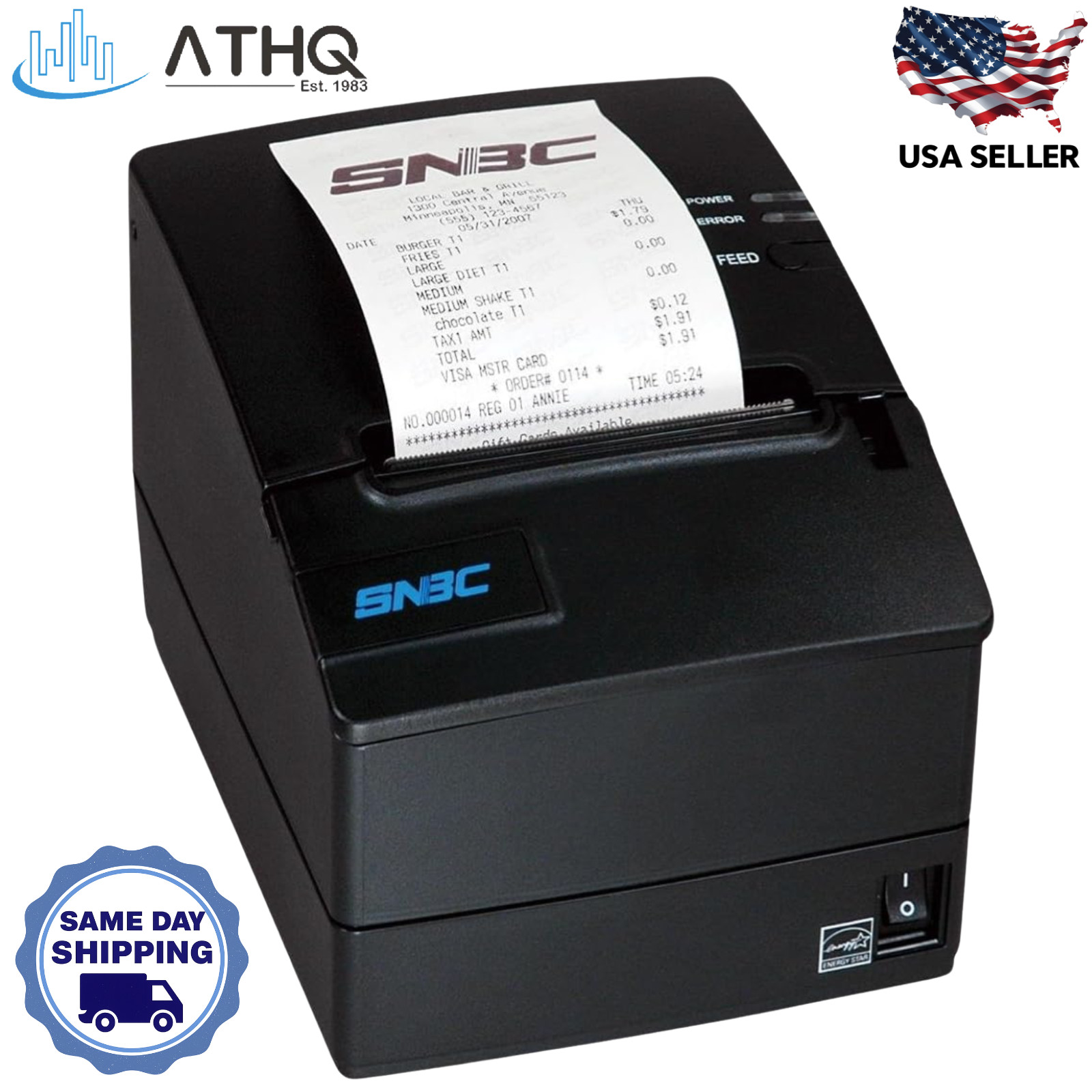 SNBC BTP-R180II Thermal Receipt Printer USB Serial Ethernet Auto Cutter POS NEW