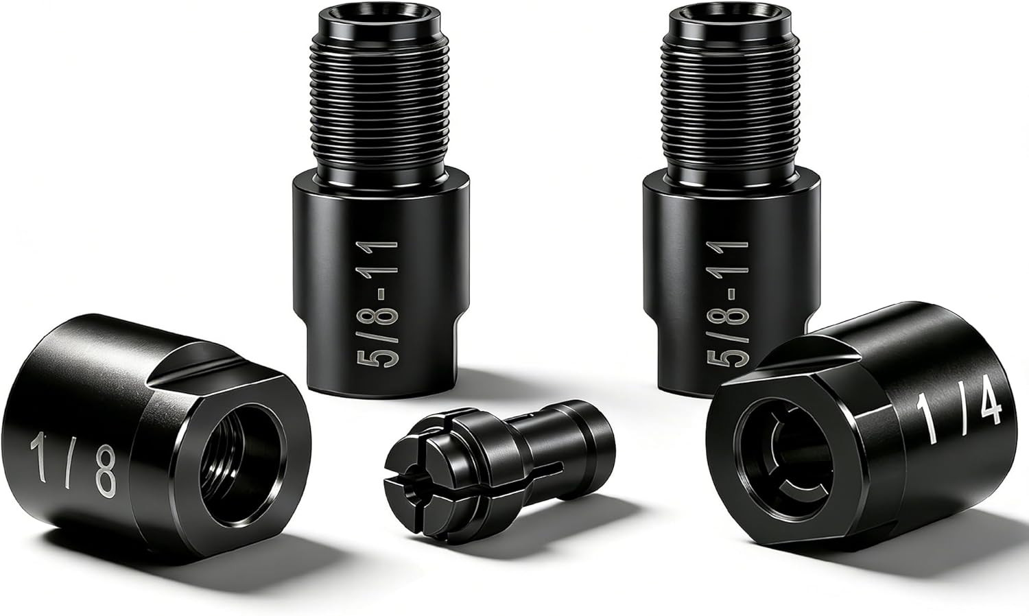 2-Pack Angle Grinder to Die Grinder Adapter, 5/8”-11 to 1/4" & 1/8" Collet, H...