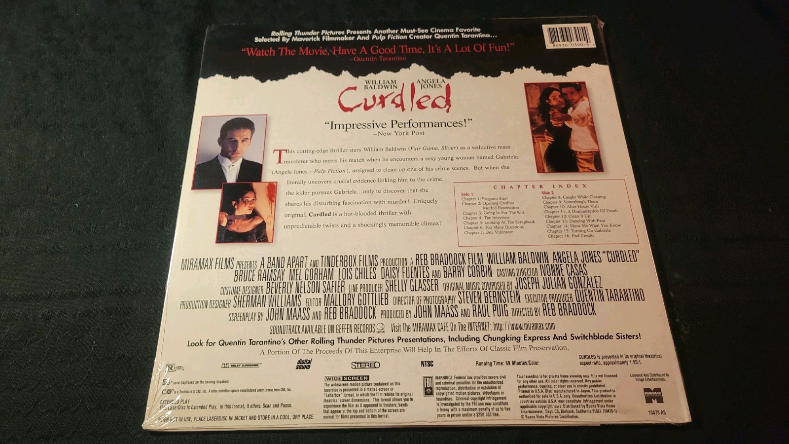 Curdled Rolling Thunder Laserdisc Widescreen New Sealed Very Rare