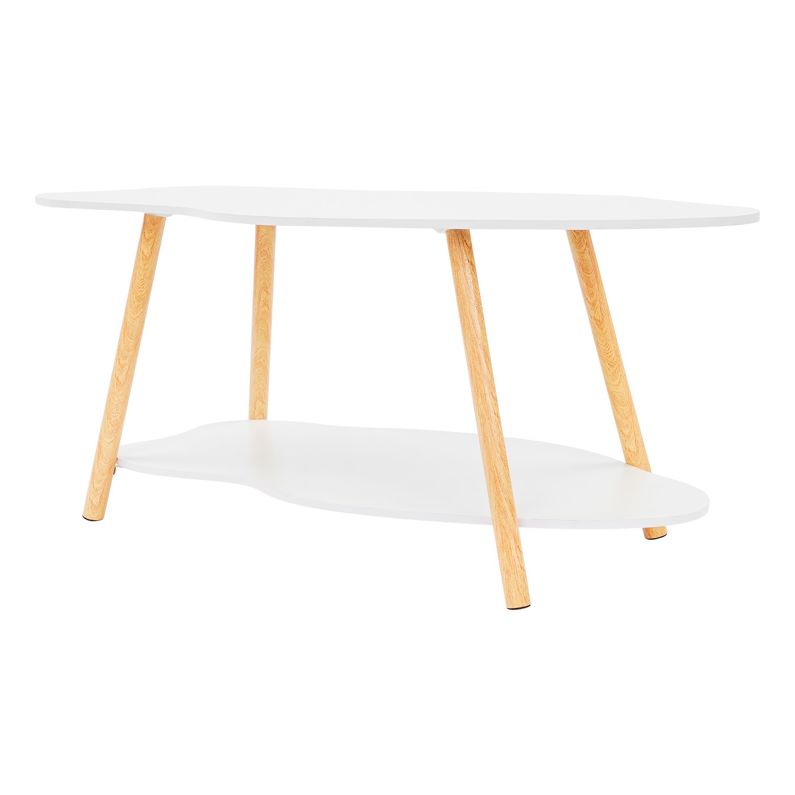 Cloud-shaped Coffee Table Double Layer Center Table for Living Room Modern