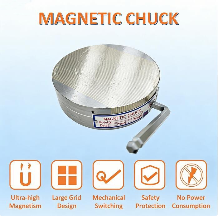 6.3" Round Shape magnetic chuck 100-120 N/cm2 Horizontal Surface Grind Accessory