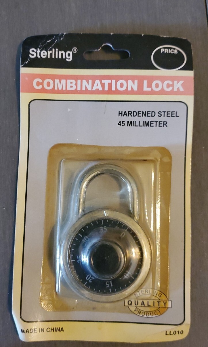 Sterling lock an American co. NOS combination lock easy to read hardened steel