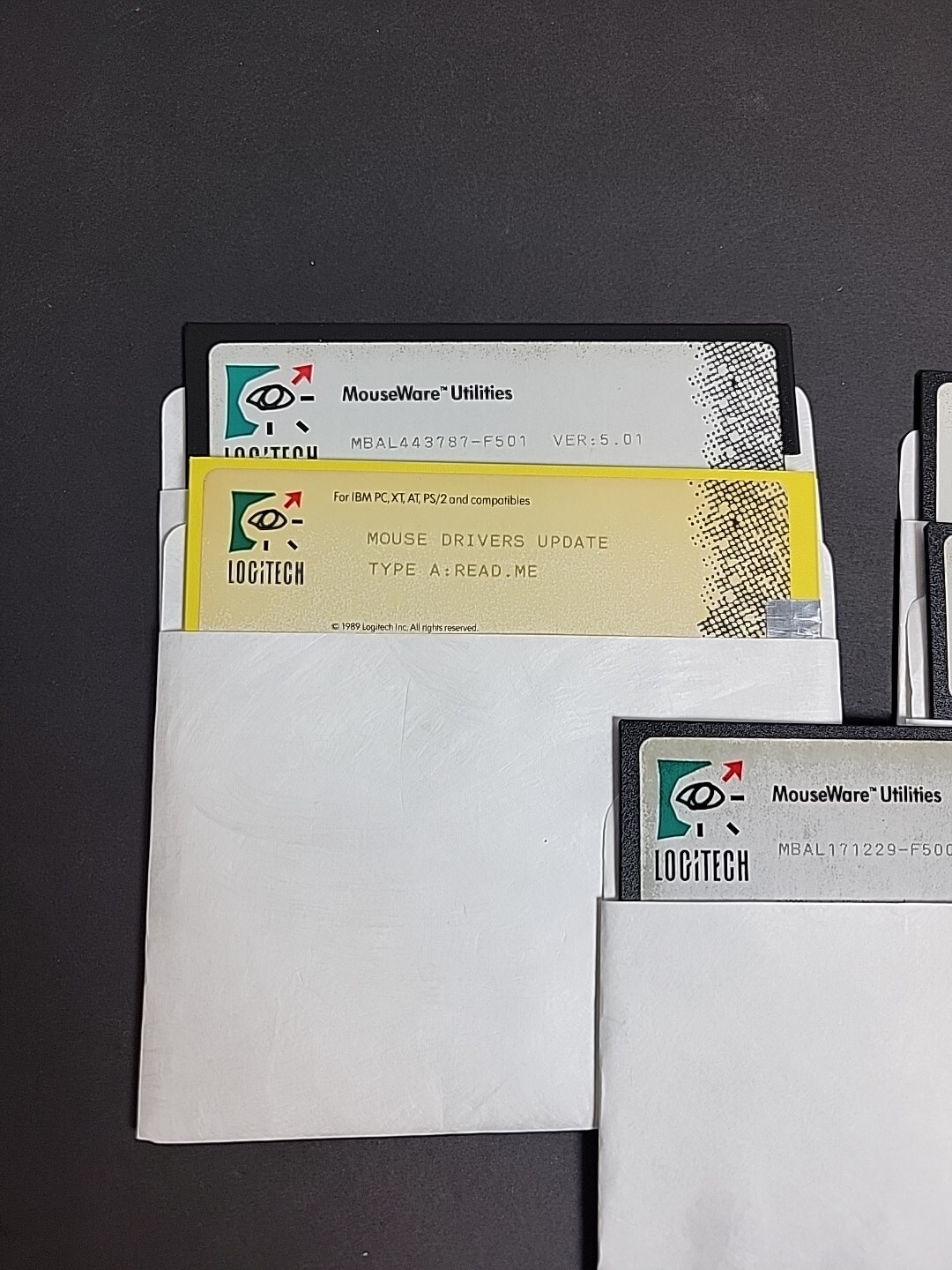 5.25" Floppy Disk LOGITECH Mouse Ware Utilities Mouseware Lot Bundle 5