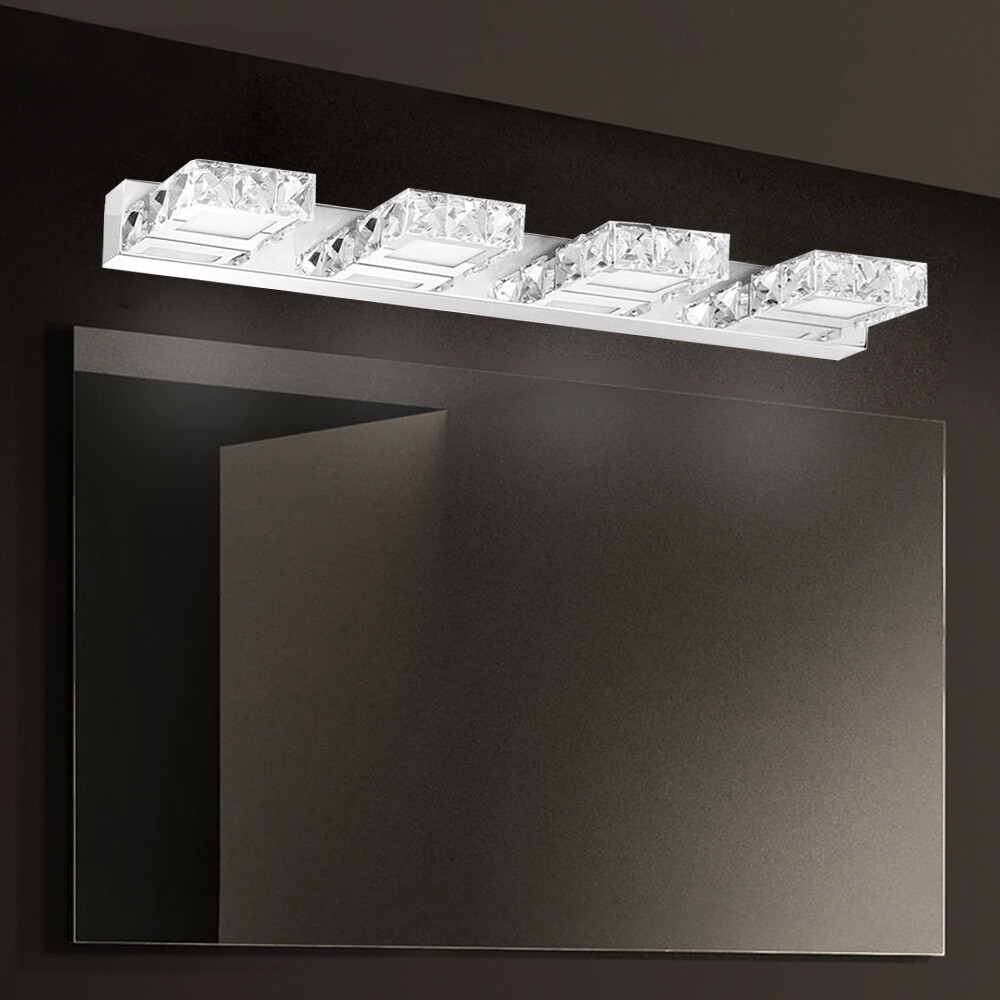 LED Crystal Mirror Lamp Modern Bathroom Vanity Light Fixture Make-up Wall Sconce
