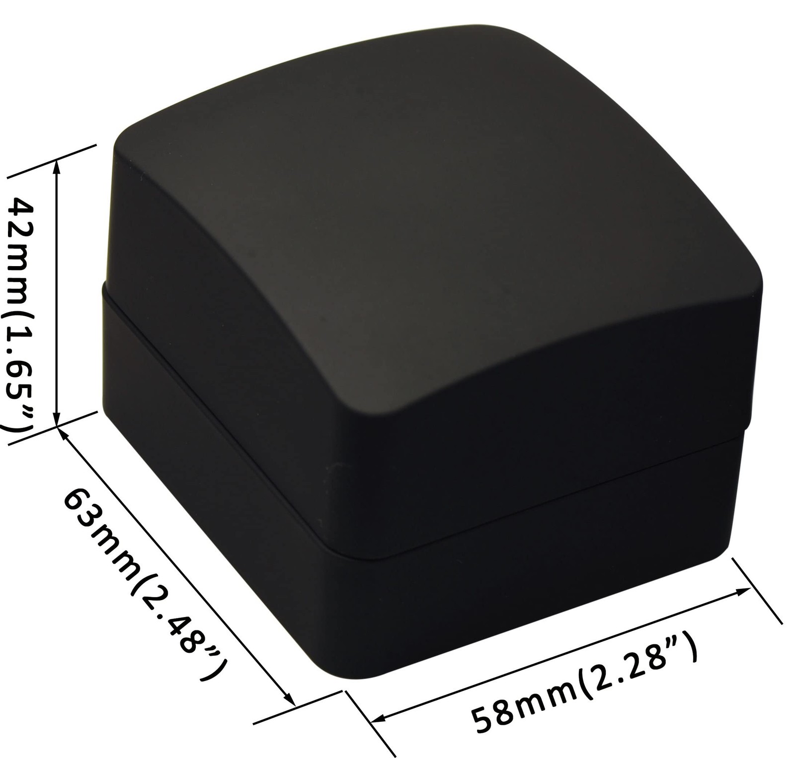 LED Black Ring Box for Proposal, Wedding, Box(Arc Top)