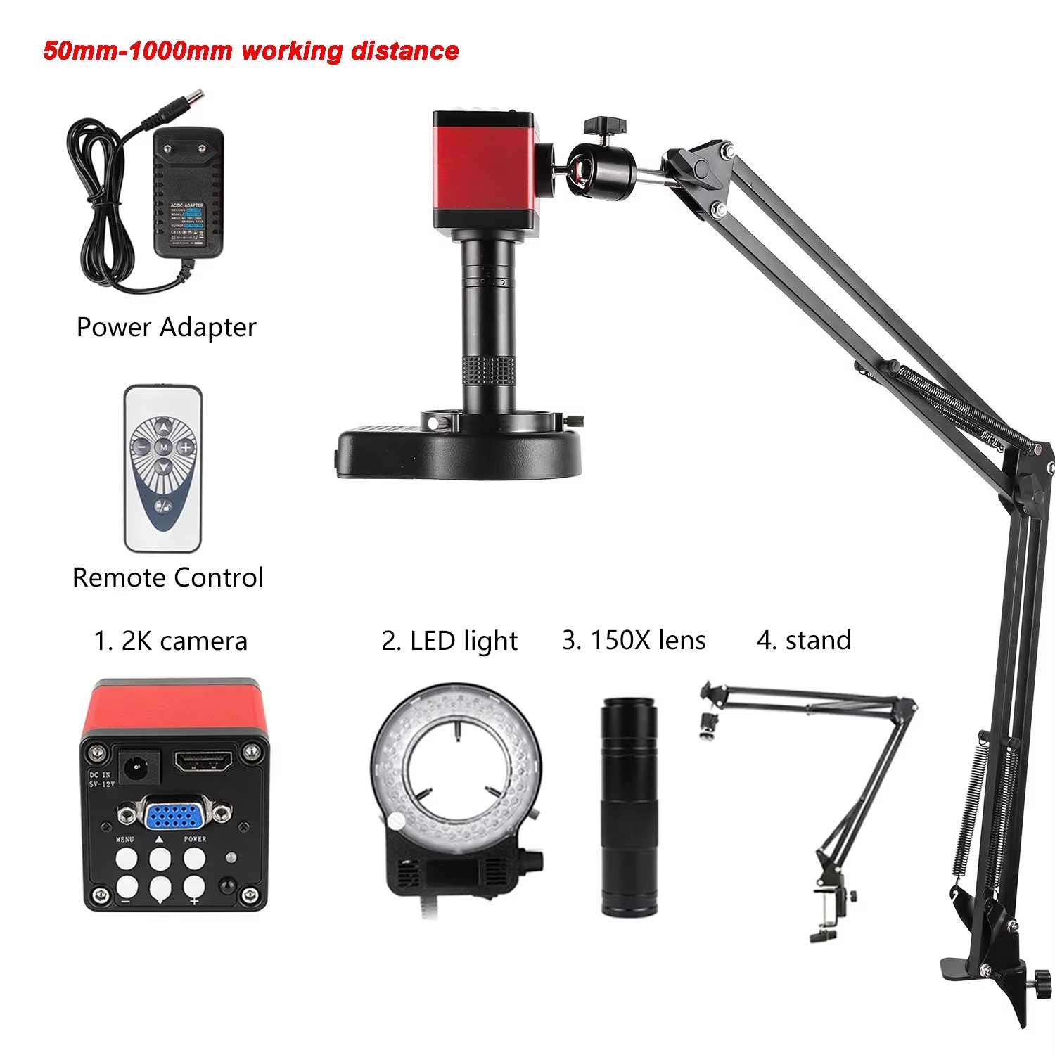 Digital Microscope 4K HDMI USB Soldering Repair Monocular