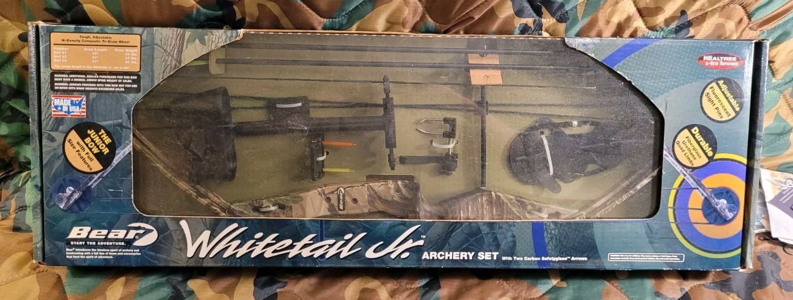 Bear Whitetail Jr Complete Youth Archery Set Realtree X-tra Brown Camo