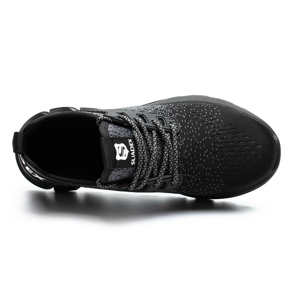 SUADEX Work Safety Shoes Steel Toe Sneakers Indestructible Composite Toe Black