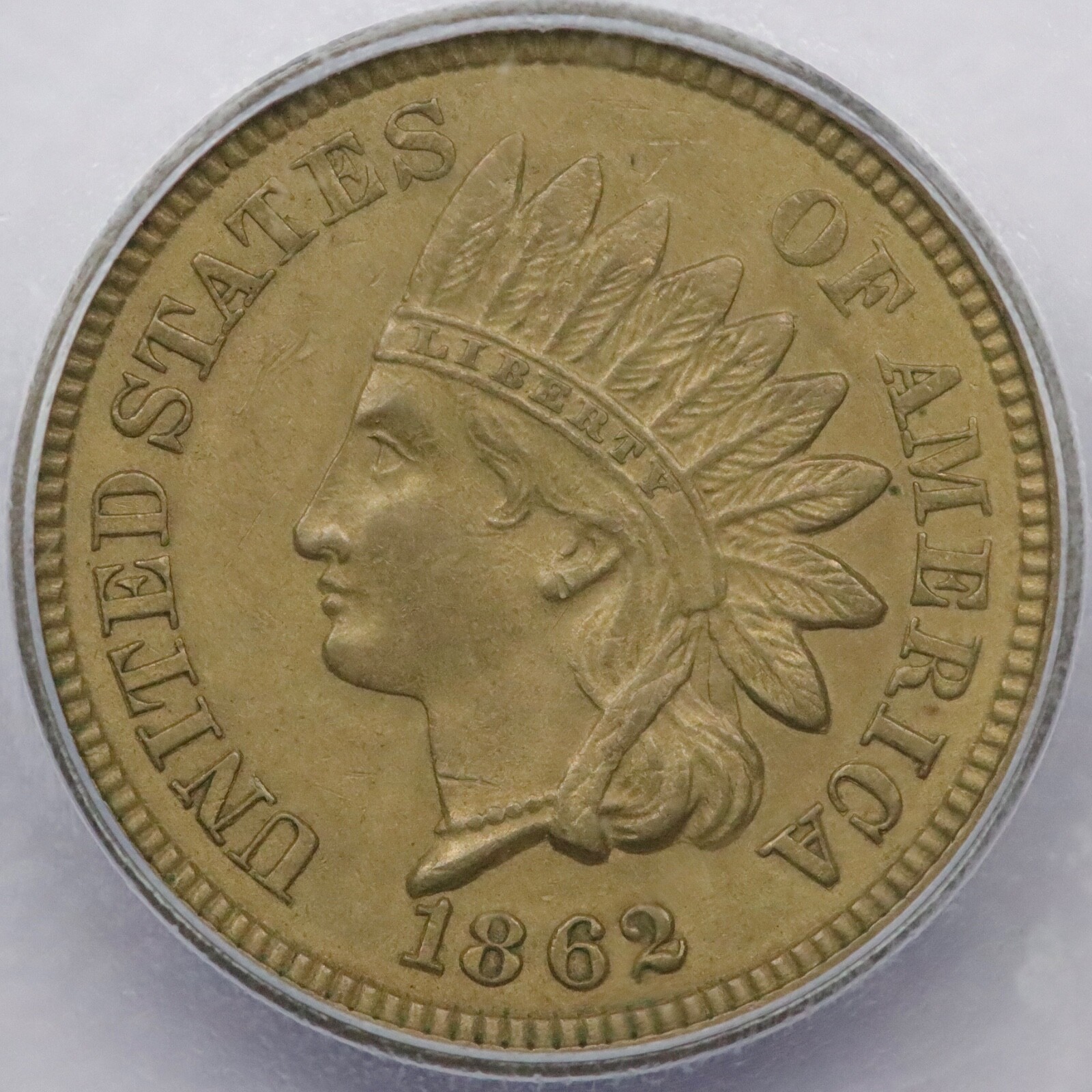 1862 1c Indian Head Cent - ICG MS 61