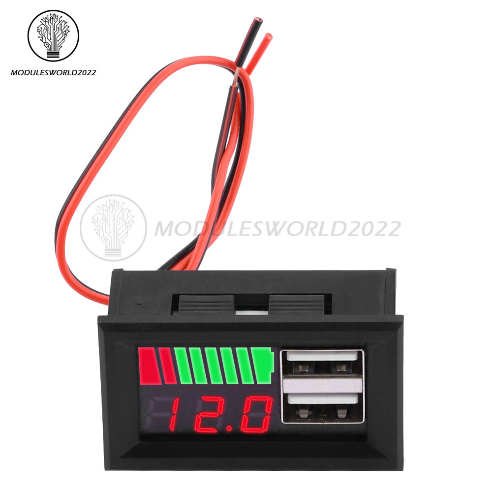 Digital Lead-acid /Li-ion Battery Capacity Voltage Meter Battery Level Indicator