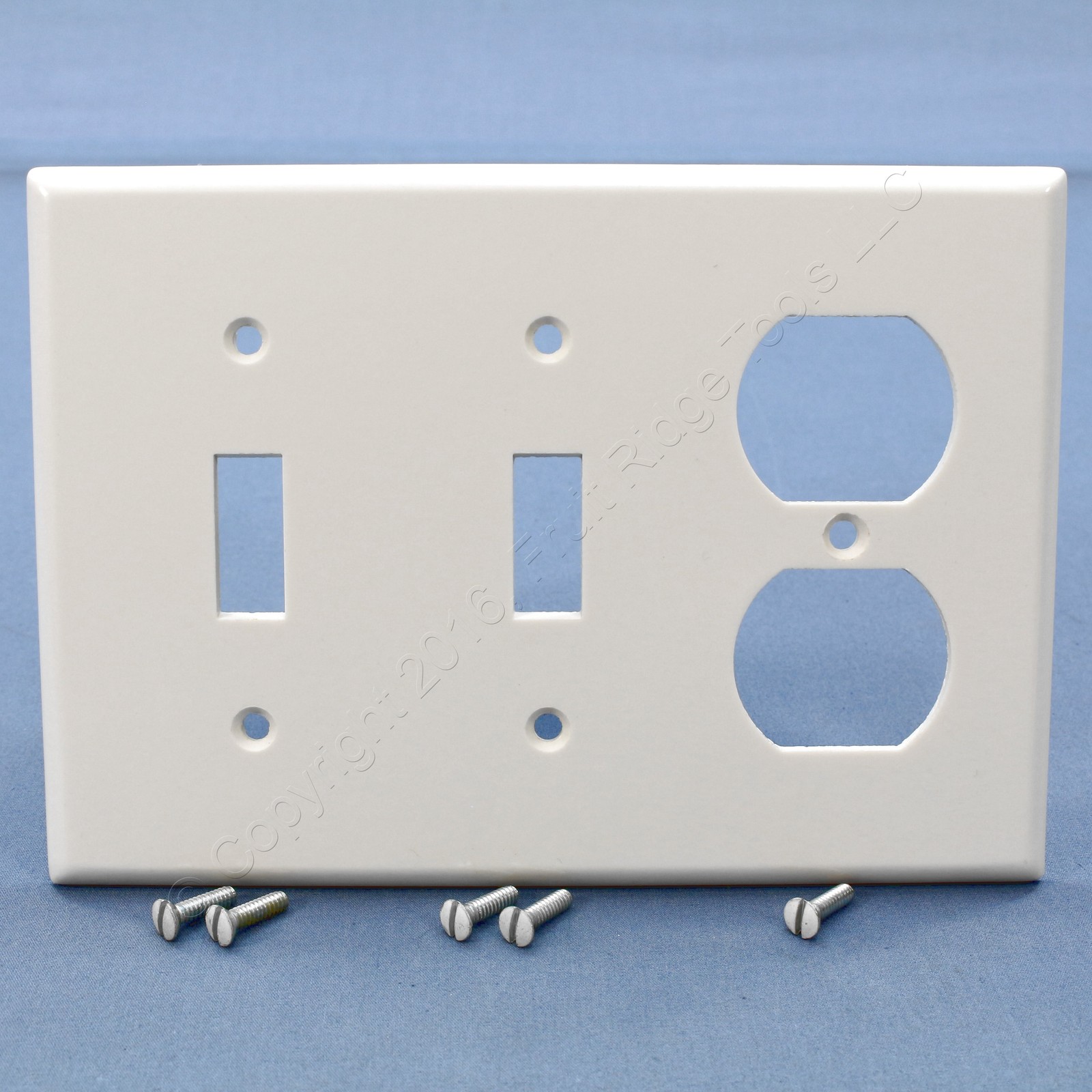Leviton 88021 White Duplex 3-Gang Receptacle Outlet Cover Wallplate Switchplate