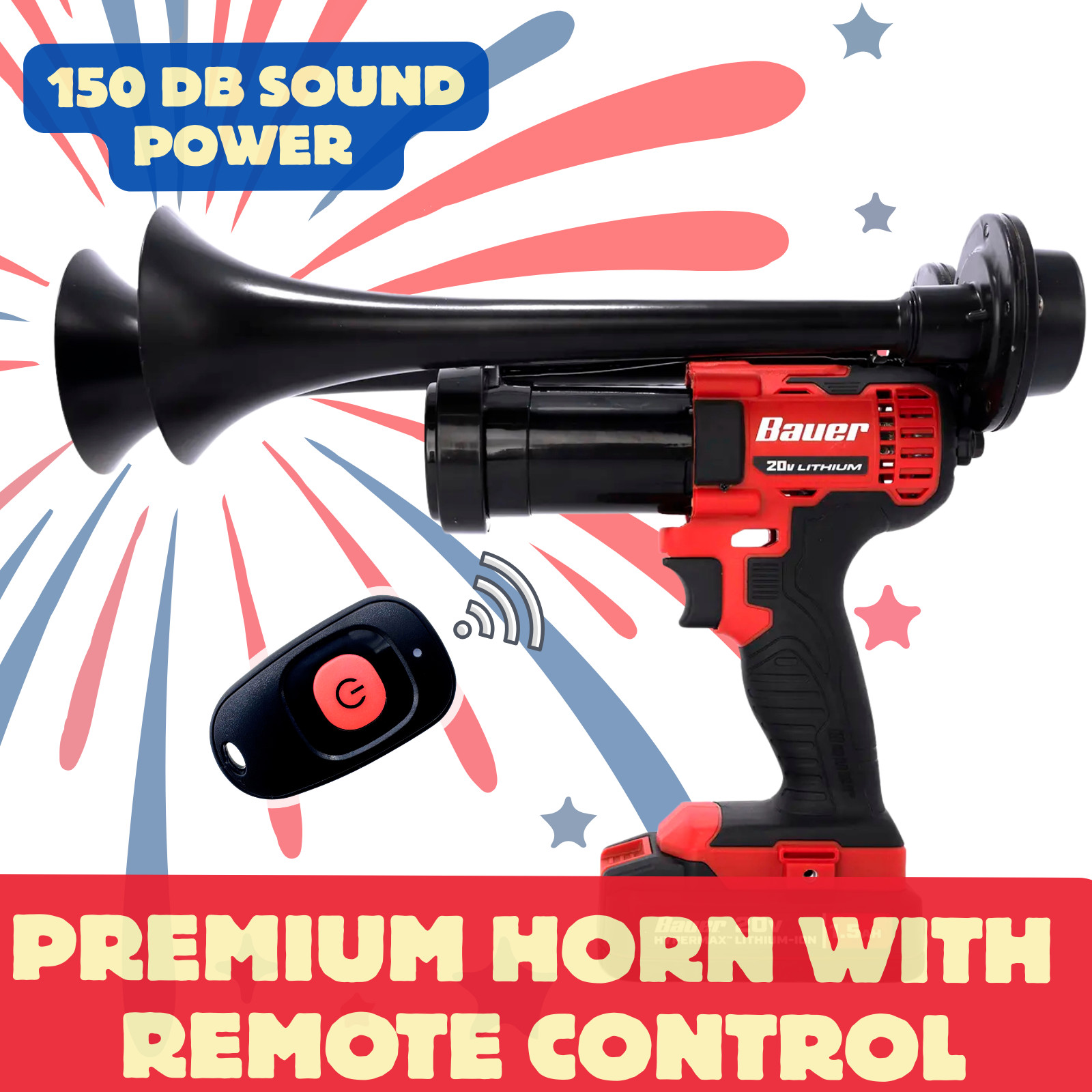 Honkup Bauer Drill Train Horn | Compact Wireless Remote | USA Assembled