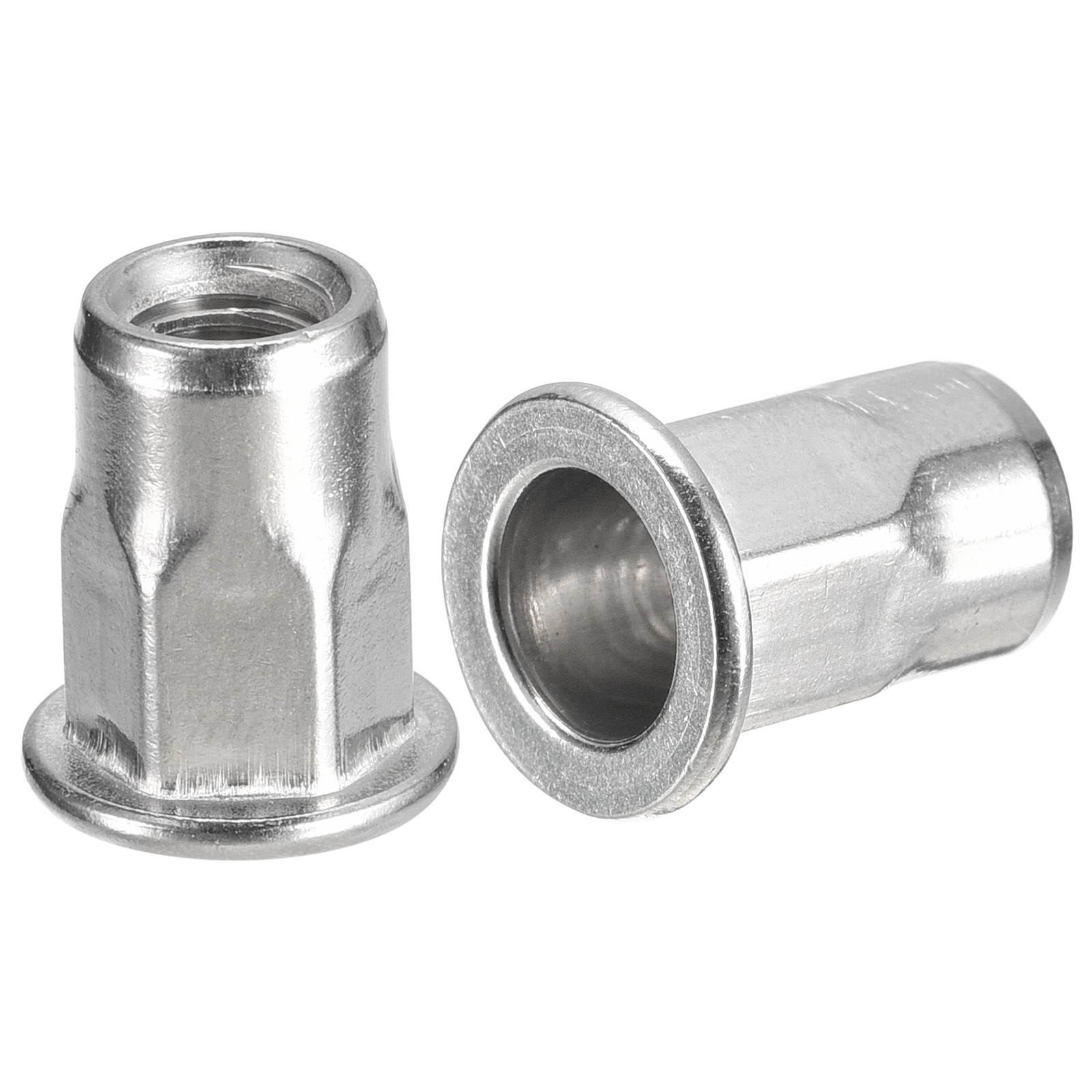 M4 Half Hex Body Rivet Nut, 60pcs 304 Stainless Steel Threaded Insert Nuts