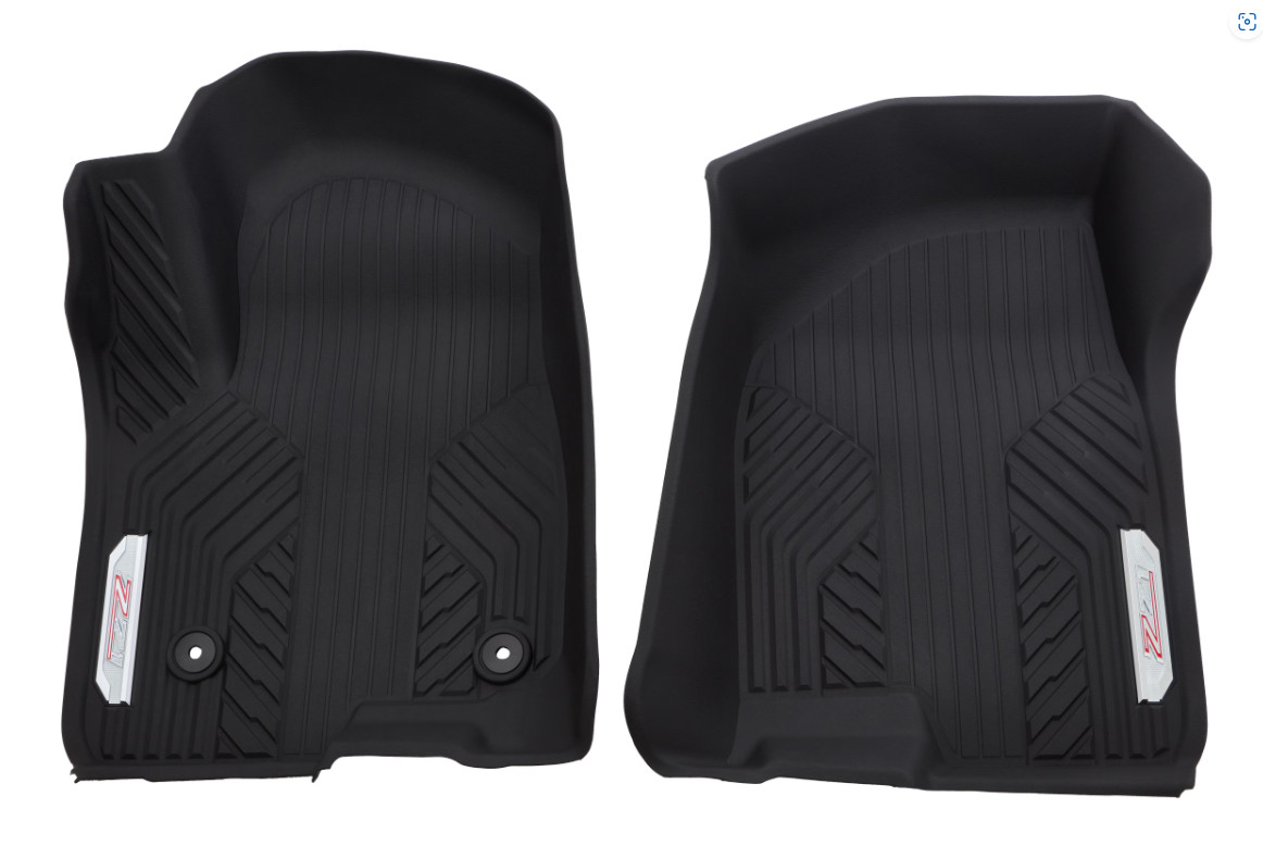 19-25 Silverado 1st Row All Weather Liners Jet Black w/ Chrome Z71 Logo 84348118