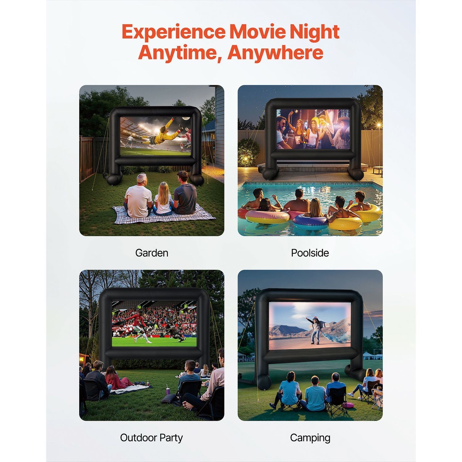 16FT Inflatable Projector Screen 16-9 Quick Setup for Outdoor