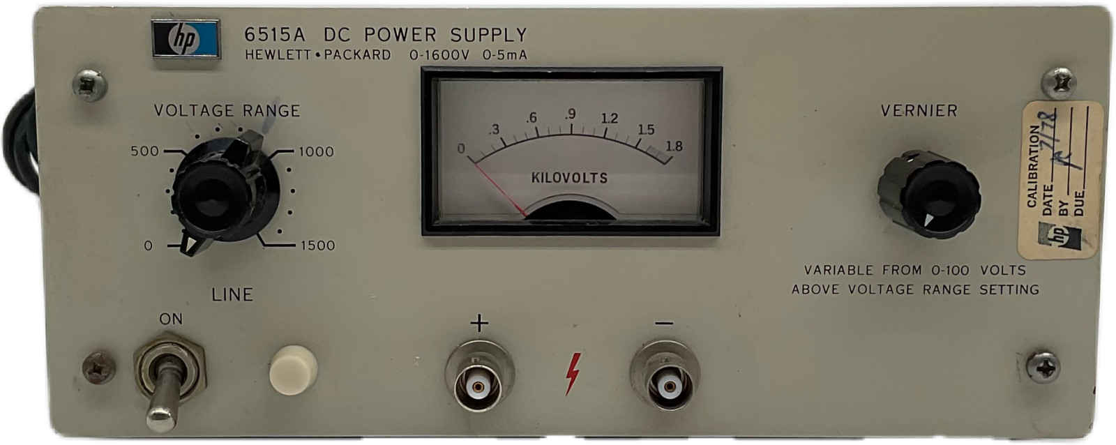 HP 6515A High Voltage DC Power Supply 1.6kV 5mA