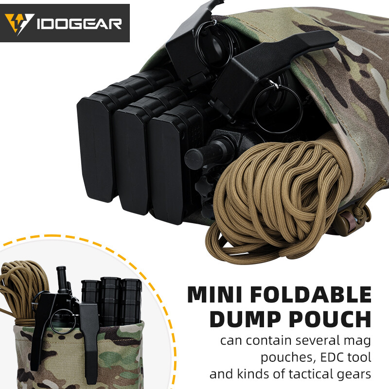 IDOGEAR Tactical Foldable Recycling Bag Dump Pouch MOLLE Drop Pouch Mini Hunting