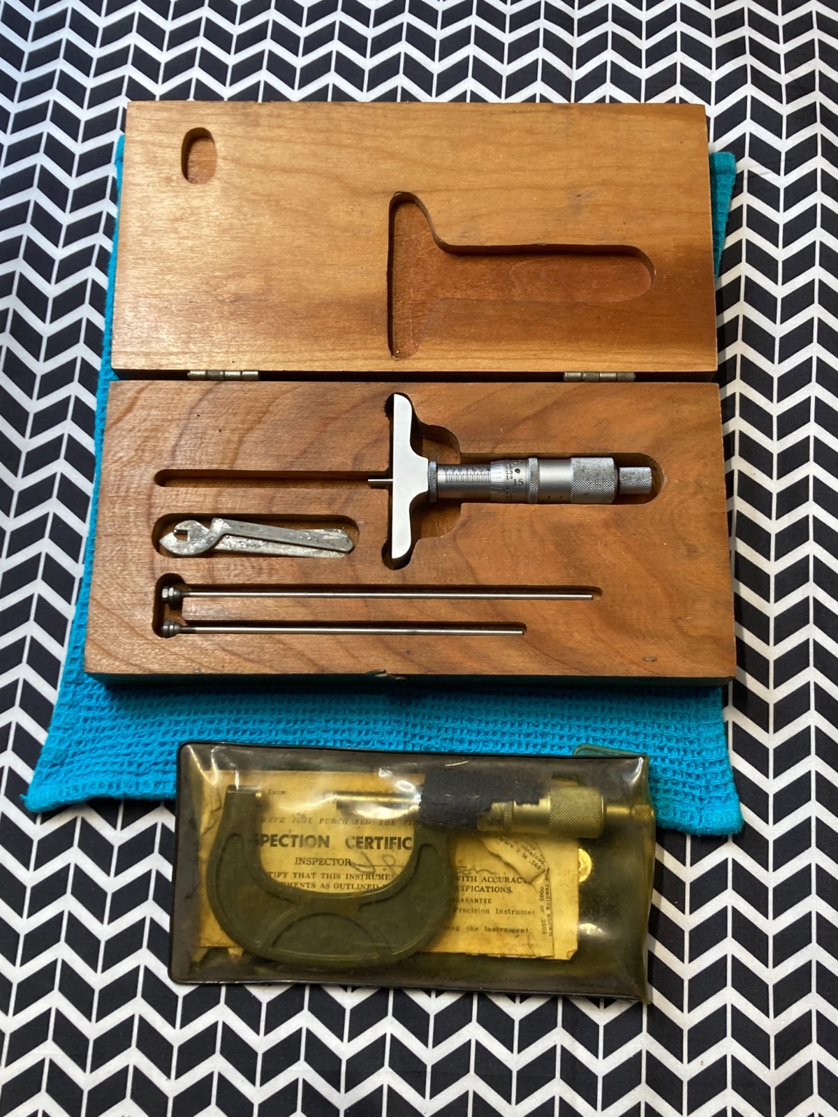 Vintage Craftsman D.J. Micrometer Depth Gauge and Micrometer lot Made in USA