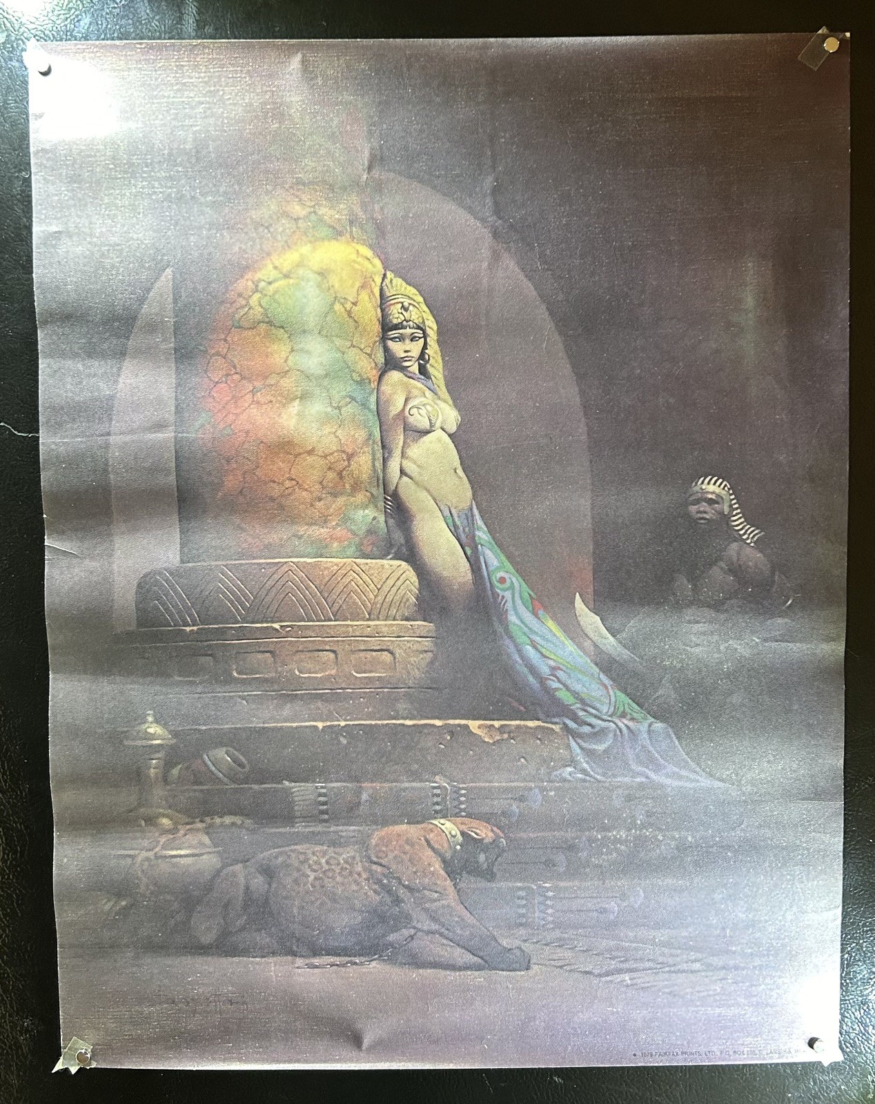 2x Vintage 1979 FRANK FRAZETTA poster EGYPTIAN QUEEN-fantasy seductress