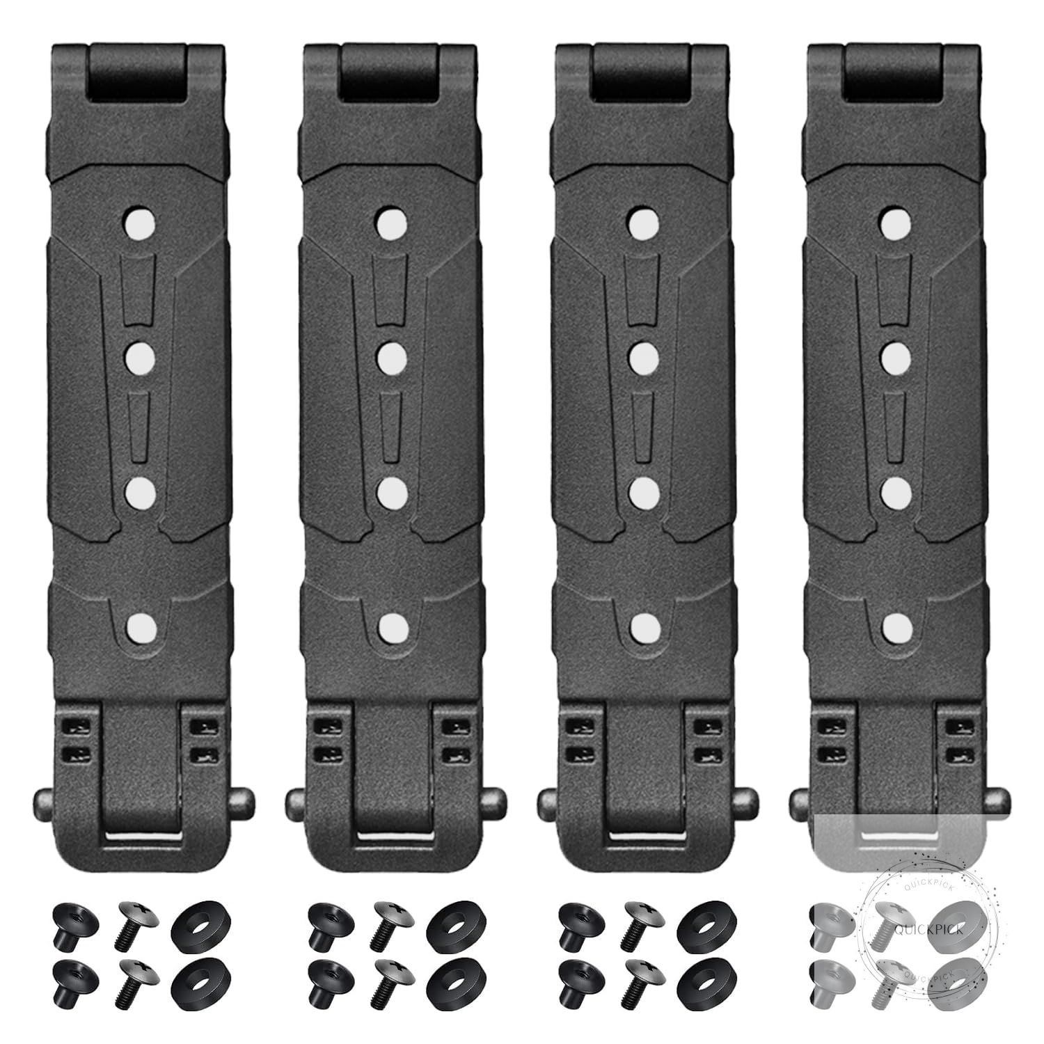 3" Molle Clips 4-Pack, Molle Attachment Clips with Mounting Hardware for Vests