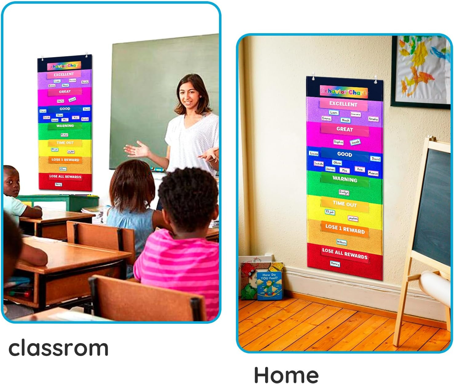 Behavior Chart for Classroom 46 ½" H x 17¼" W Student Behavior Incentive Pocket
