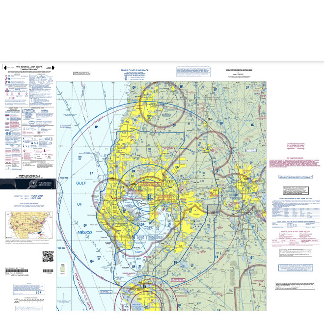 FAA Chart: VFR TAC Chart Tampa/Orlando - Always Current - Select Cycle Dates