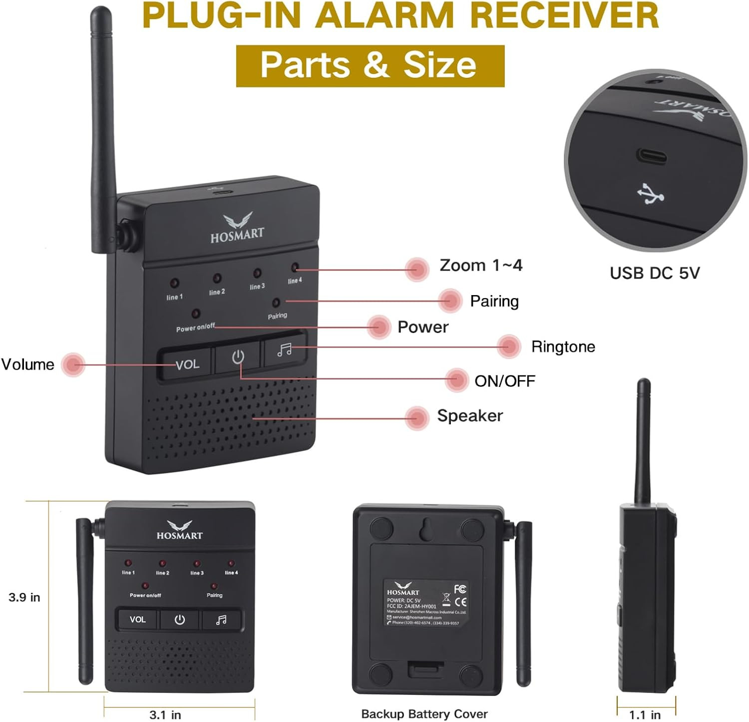 1/2 Mile Driveway Alarm Wireless Sensor System & Driveway Sensor Alert System W