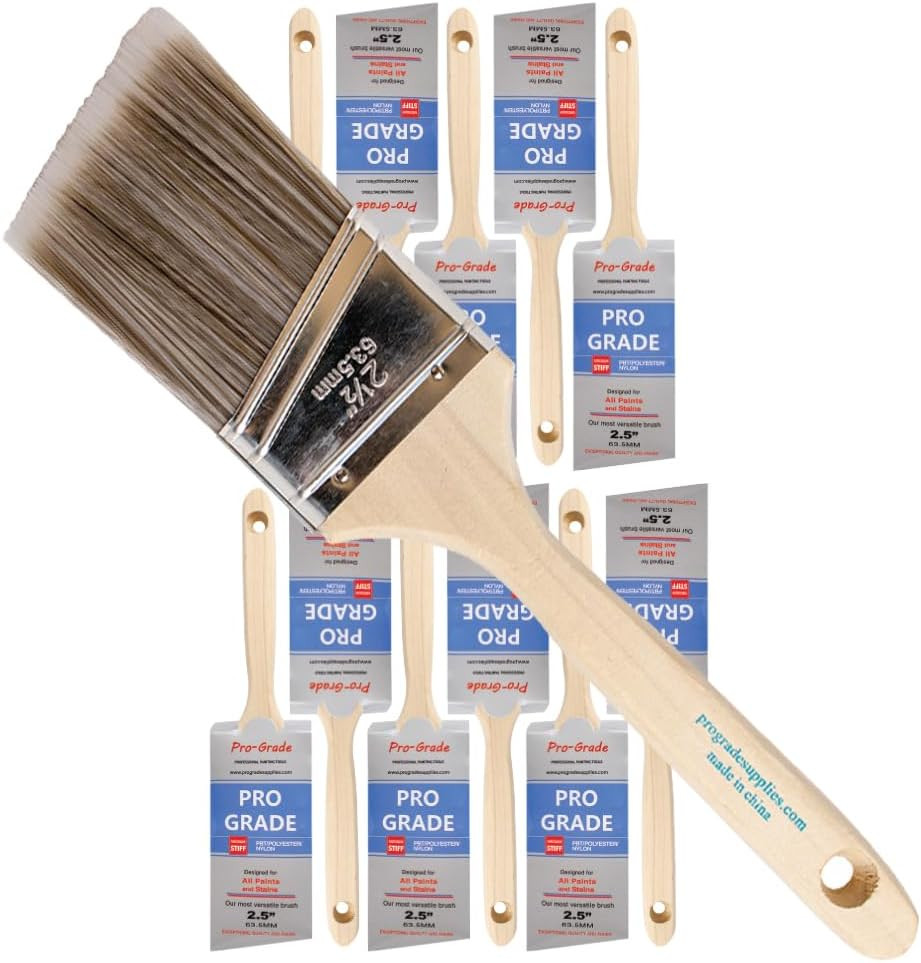 Paint Brushes, 2.5 Inch Angle Paint Brush, Walls & Trim, 12 Pack | Sash, Cut-In