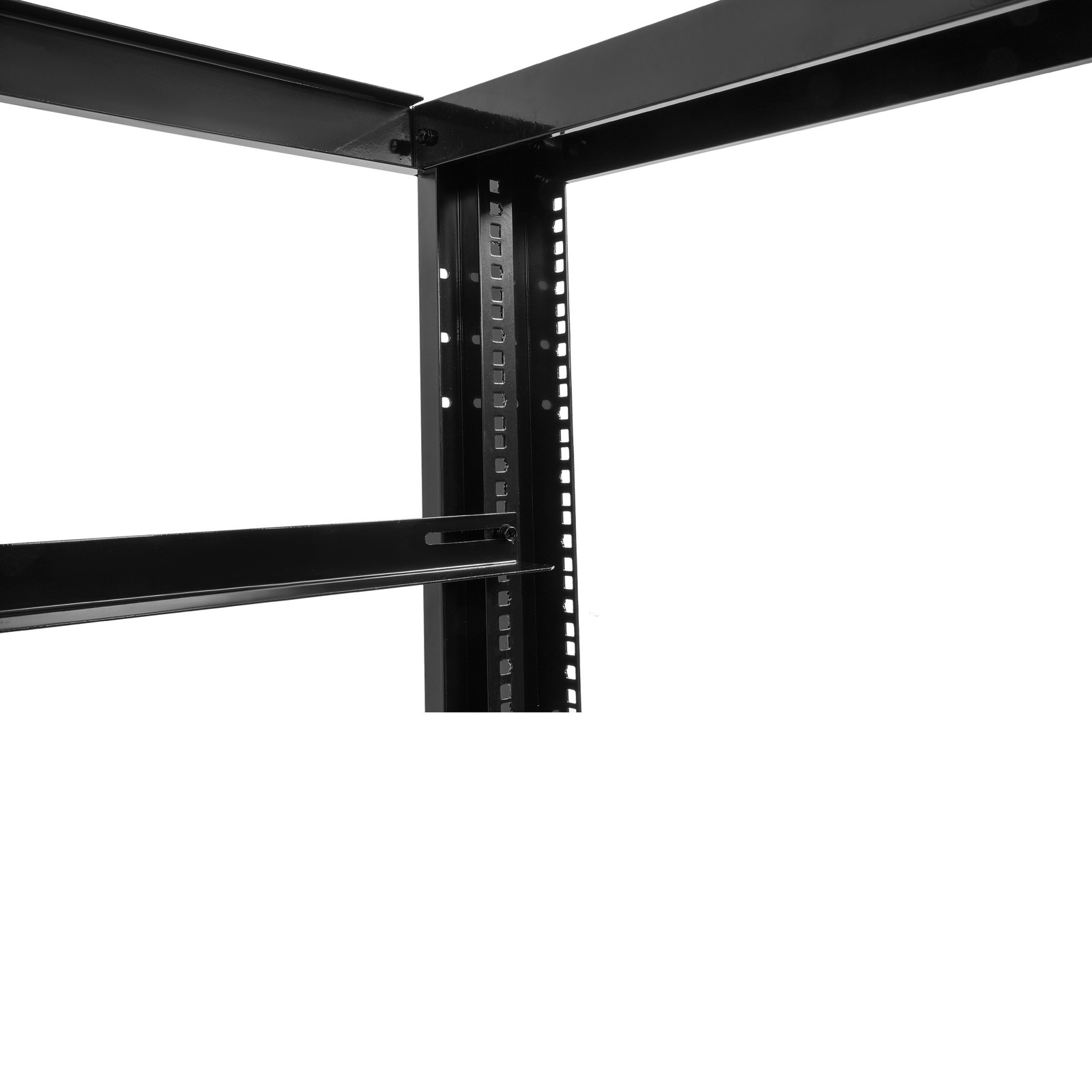 27U 4 Post Open Frame Network Data Server Rack W/ L Rails 22" Adjustable Depth