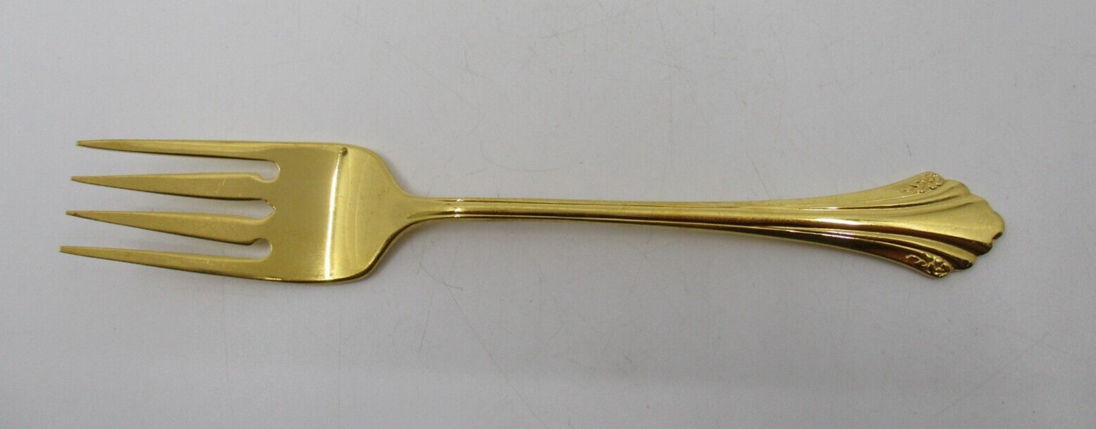 ONEIDA STAINLESS GOLDEN ENCHANTMENT SALAD FORK  - 6 3/8"  01S