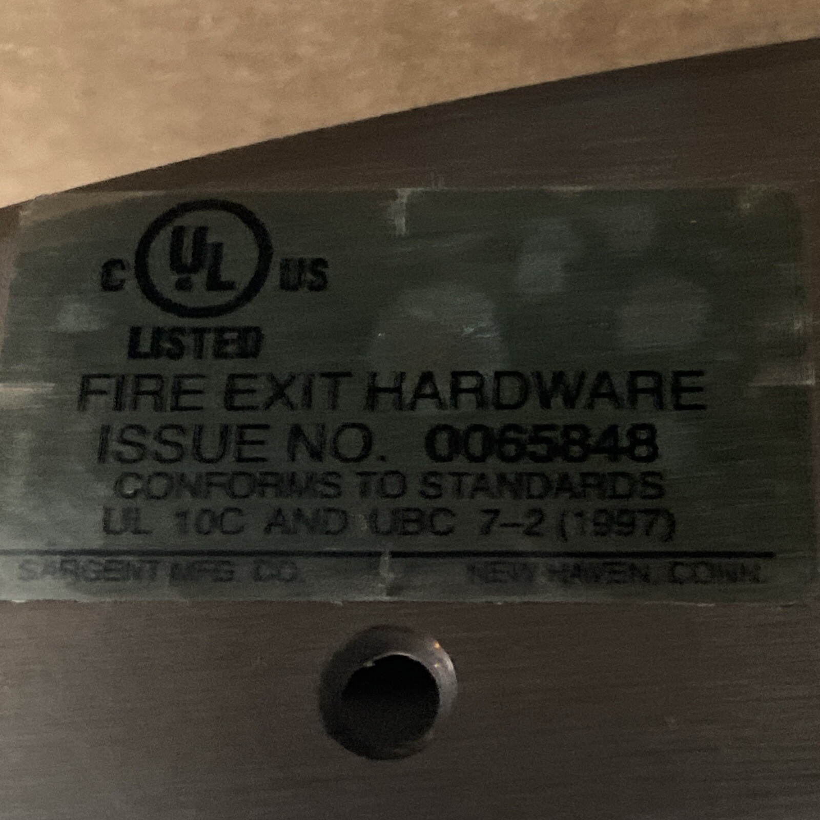 Assa Abloy Sargent 0065848 Fire Exit Chassis Assembly 1013 RH