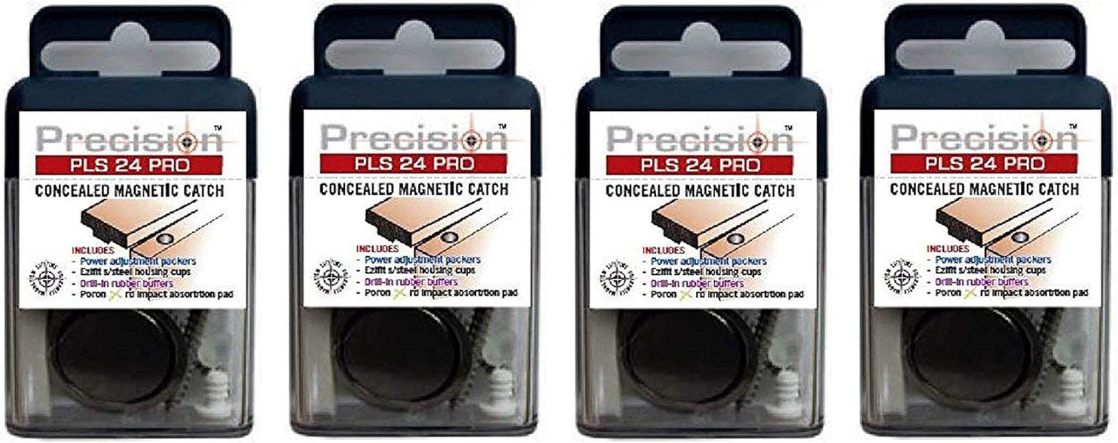 PLS-24 PRO Magnetic Catches - Concealed, 4-Pack for Seamless Closure
