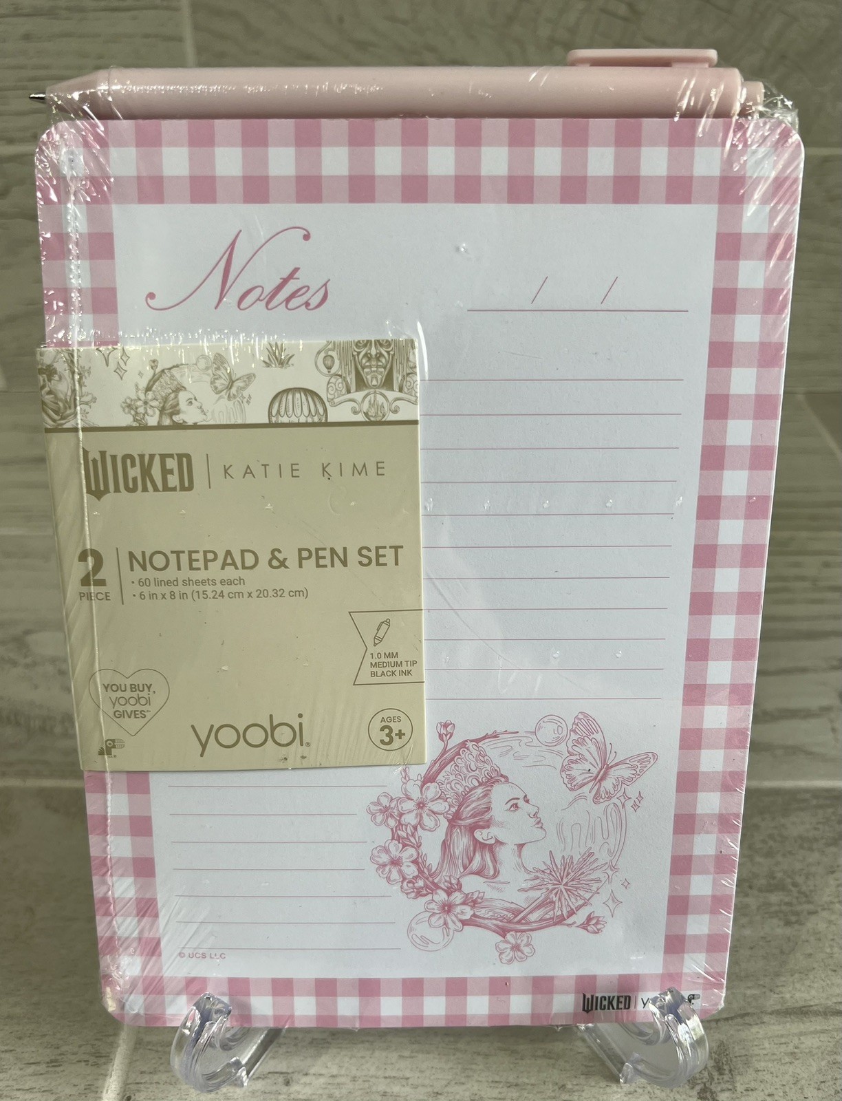 Wicked x Katie Kime Yoobi Glinda Notepad & Pen Stationary Set