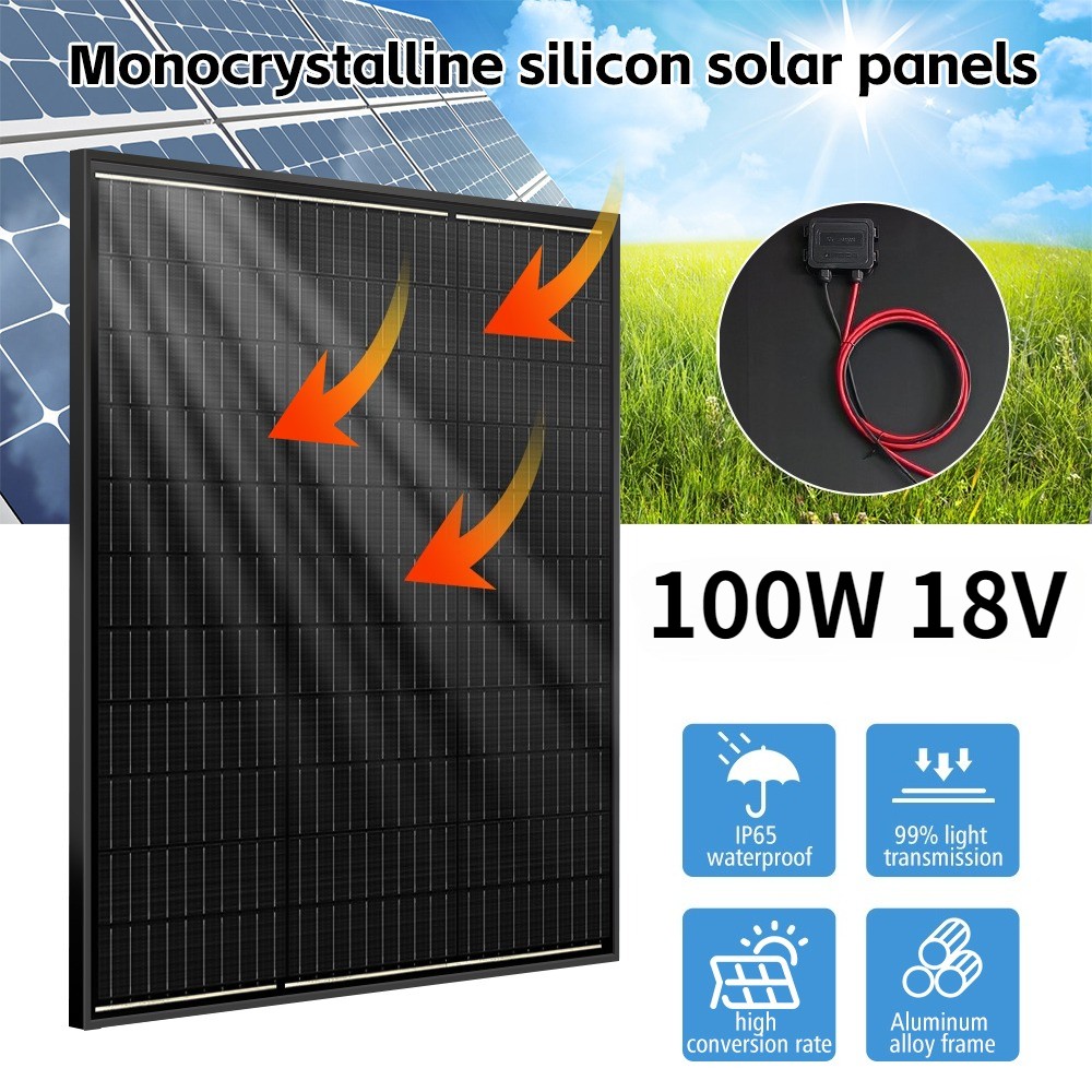 100W MPPT Mono Solar Panel Kit 18V High Efficiency for Camper/Boat Off-Grid