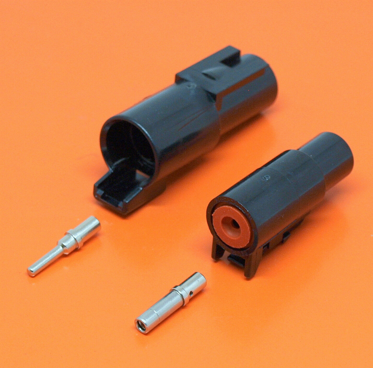 25Amp Deutsch DTHD 1 Pin Chrome Solid Connector DTHD04-1-12P DTHD06-1-12S