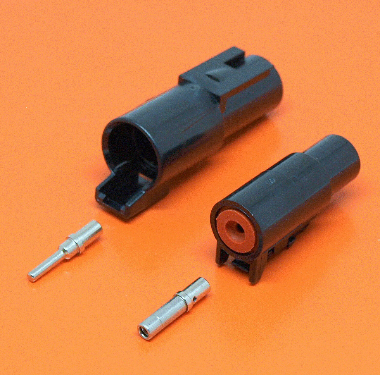 25Amp Deutsch DTHD 1 Pin Chrome Solid  Connector  DTHD04-1-12P DTHD06-1-12S