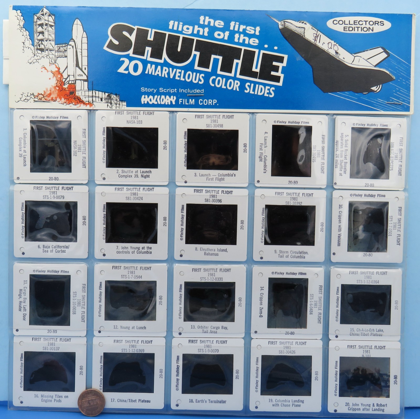 NASA Space Shuttle COLUMBIA SLIDE Lot of 20 vtg STS-1 MOC Color Slides Astronaut