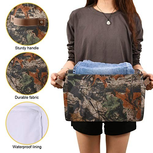 Rectangular Storage Basket Forest Tree Camouflage Collapsible Storage Cubes O...