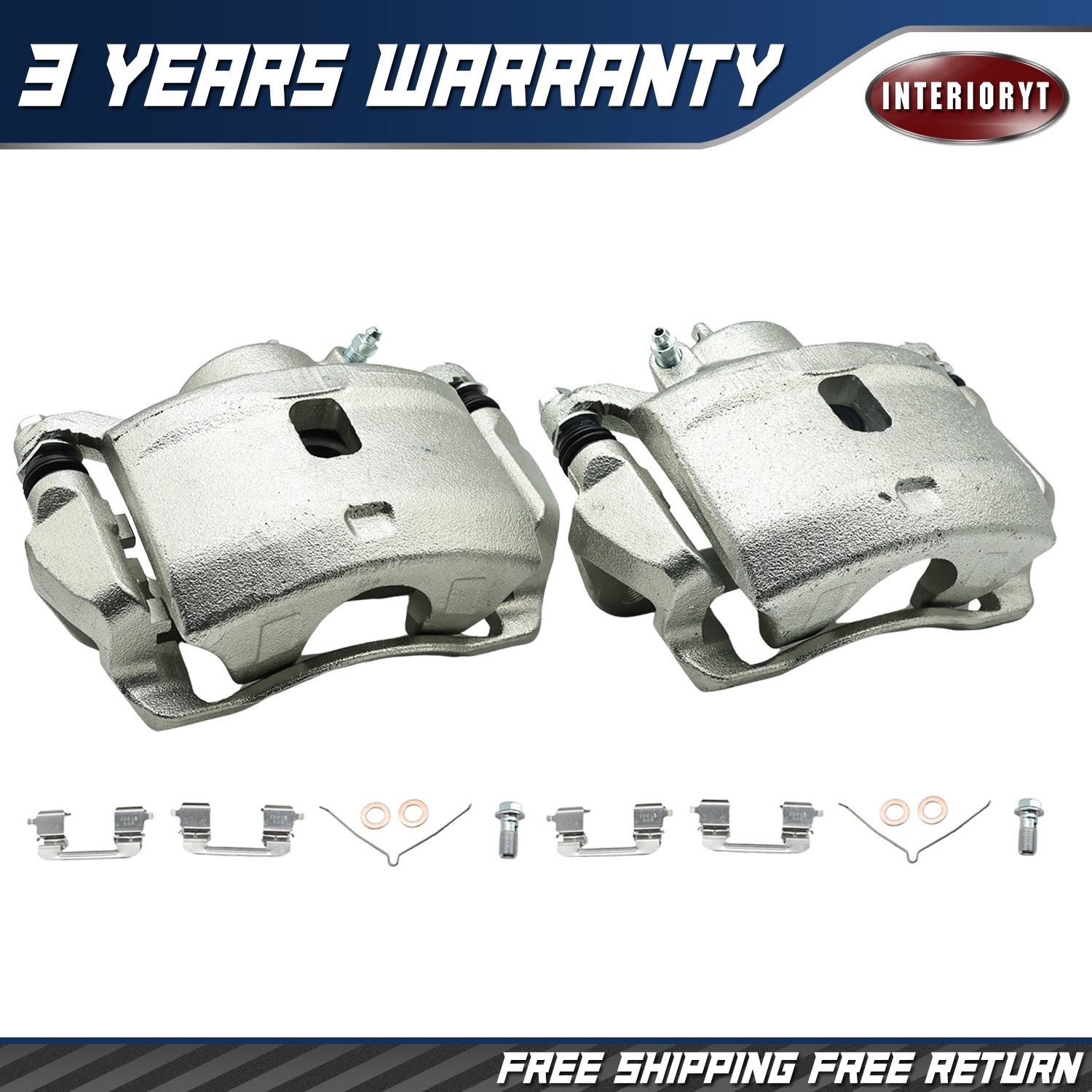 Pair Front Disc Brake Calipers w/ Bracket For Honda Accord 2013-2017 19-B2660