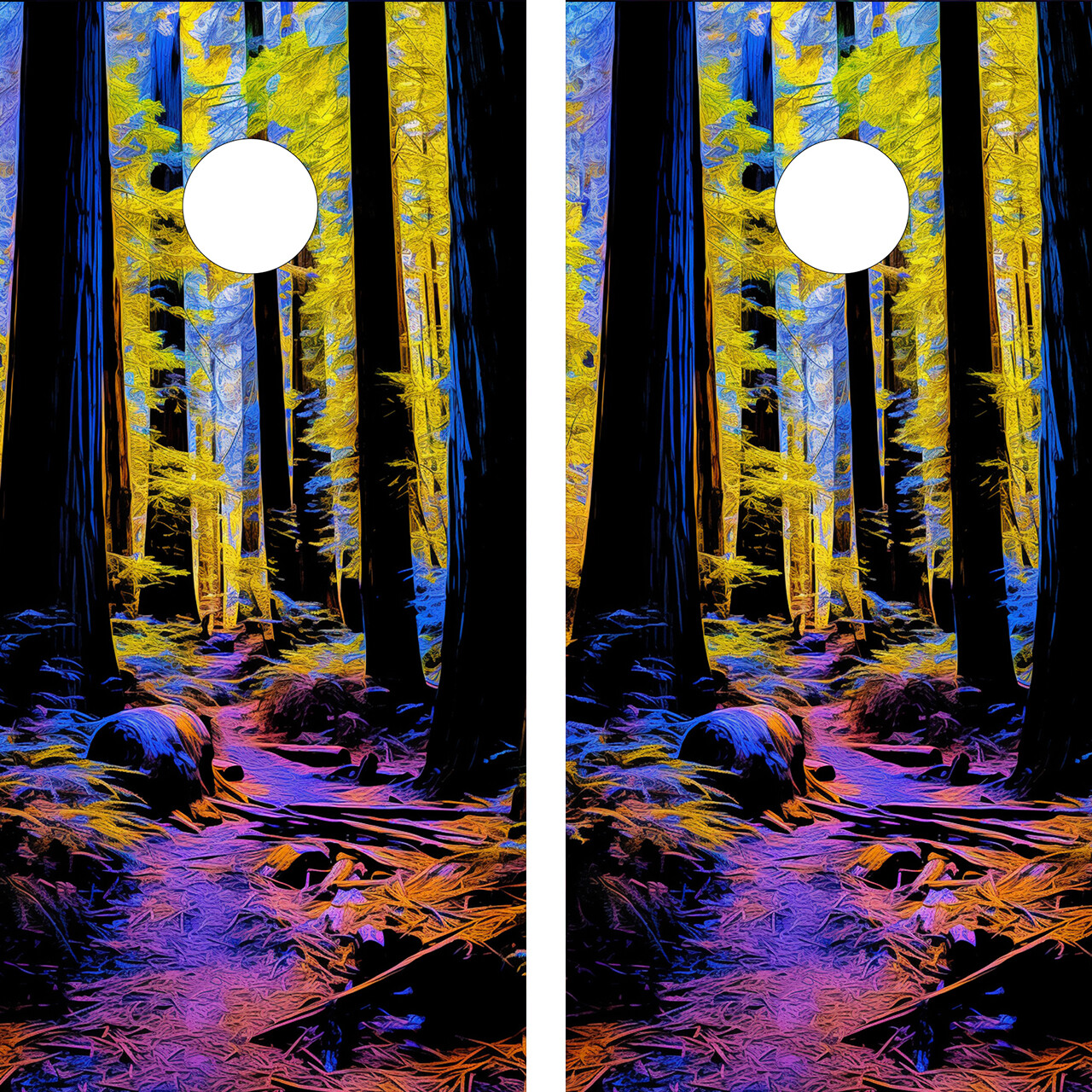 FADEPROOF Cornhole Board Wraps Laminated   /  Forest Path