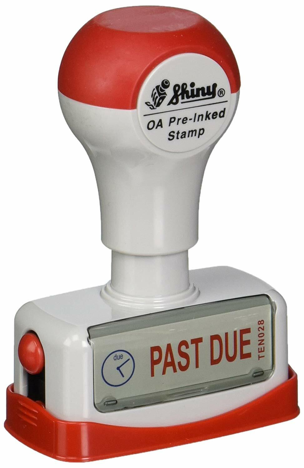 PAST DUE Two Color Preinked Title Stamp by Shiny (TEN028)