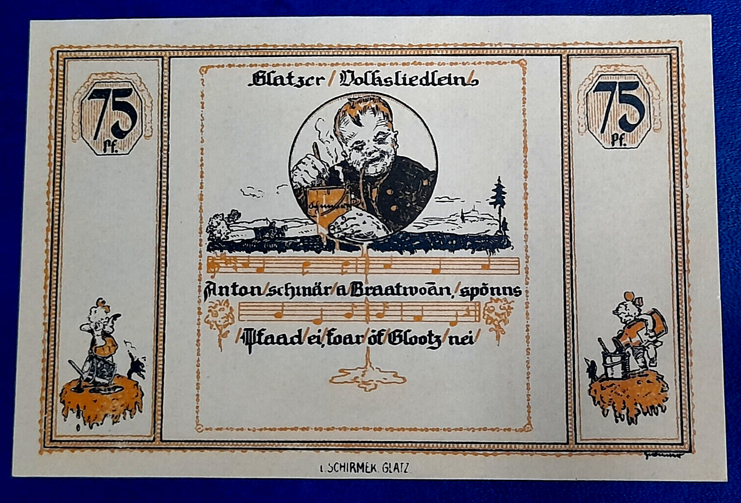 GLATZ NOTGELD 75 PFENNIG 1921 EMERGENCY MONEY GERMANY BANKNOTE (30866)