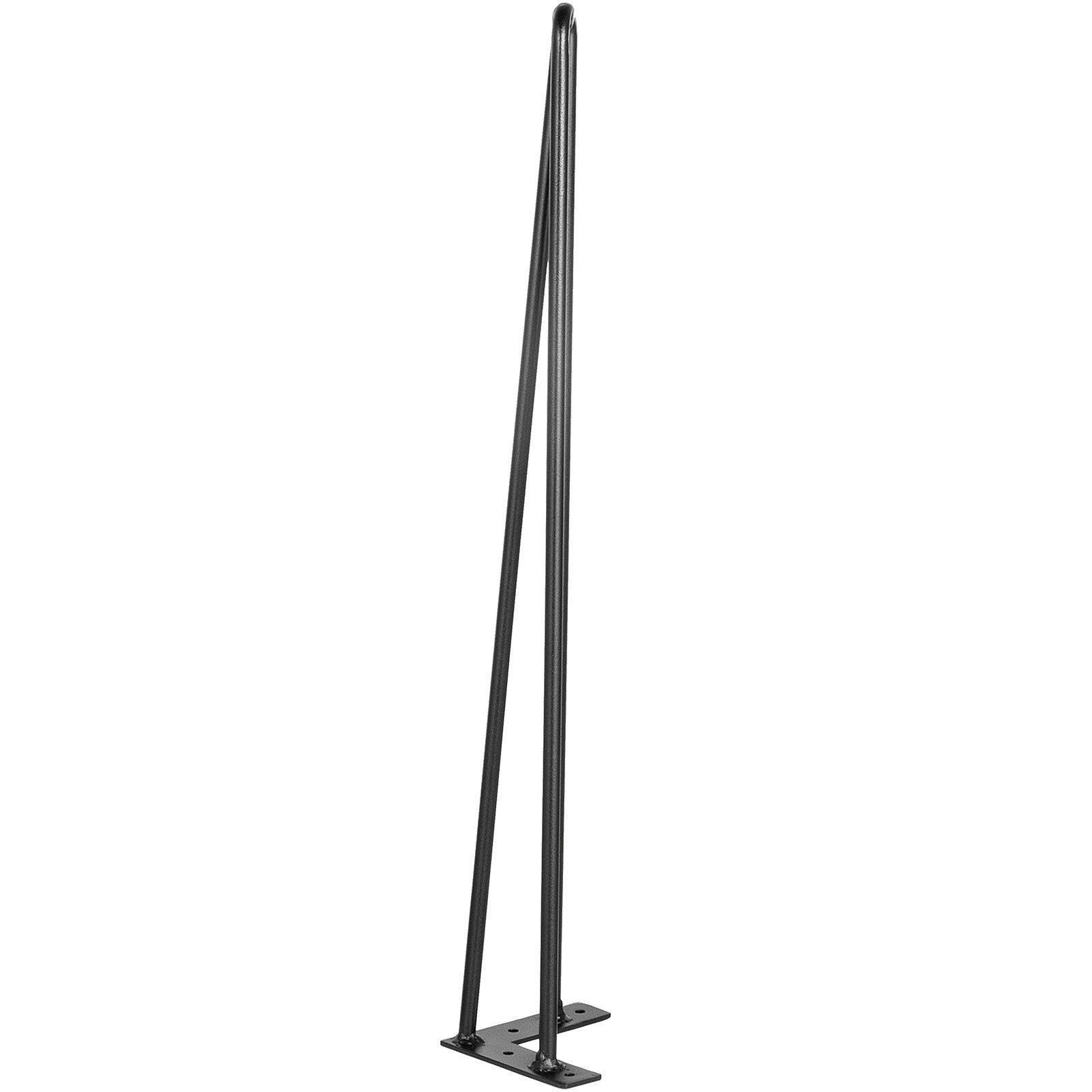 Black 26in Desk Hairpin Legs Set of 4 880lbs Steel 3-Rod Design