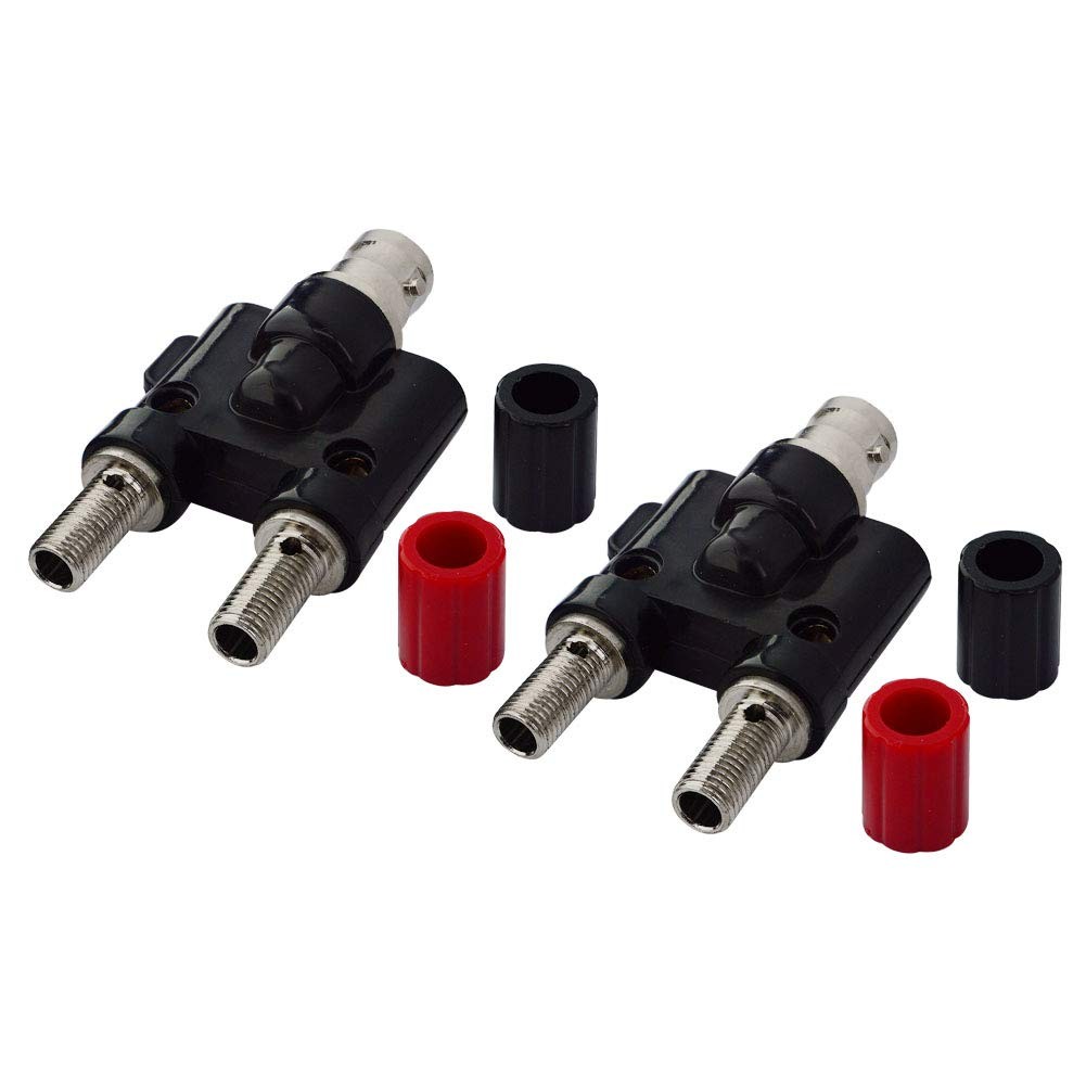 onelinkmore BNC Female to Dual Banana Socket Binding Post RF 2 PCS