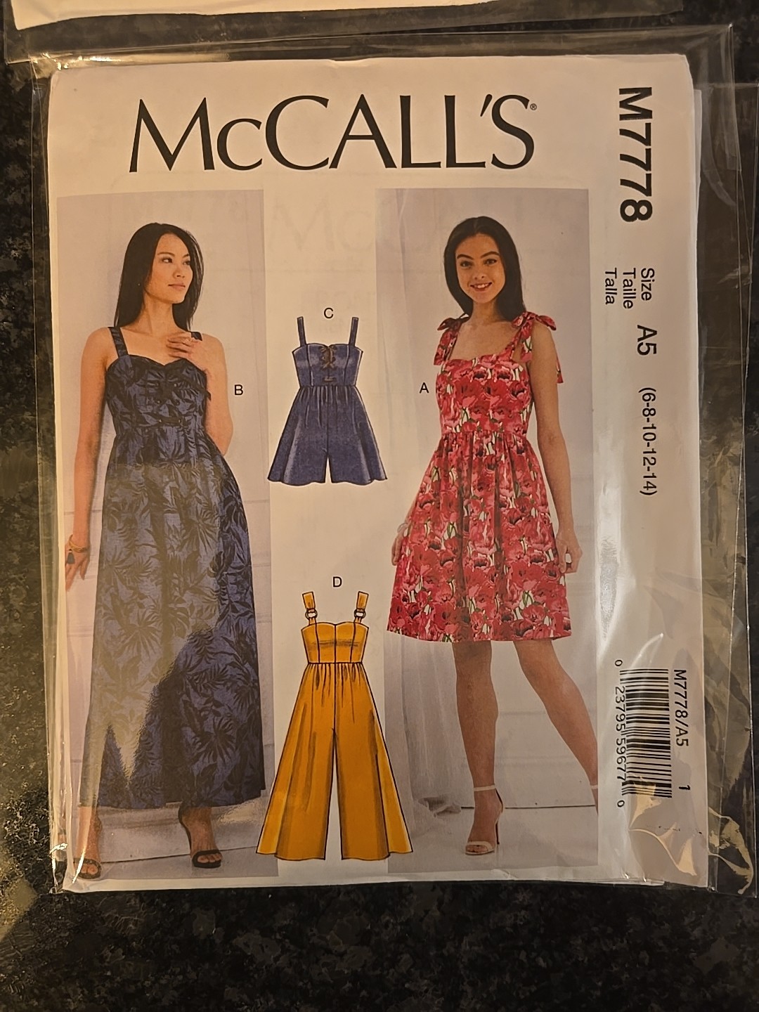 7778McCalls Dress Romper Jumpsuit Misses size 6-14 Sewing Pattern Uncut FF