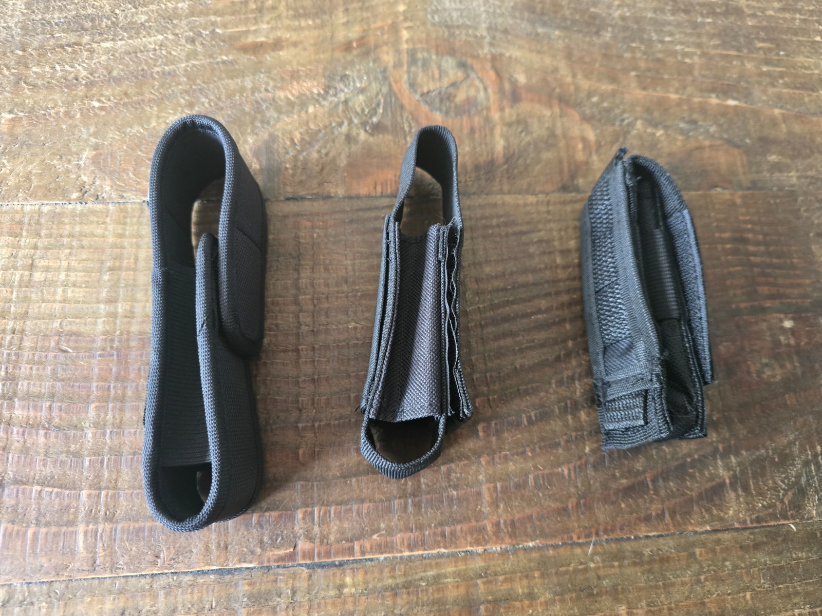 Lot of 3 - Multitool flashlight nylon pouch - BLack Various Sizes