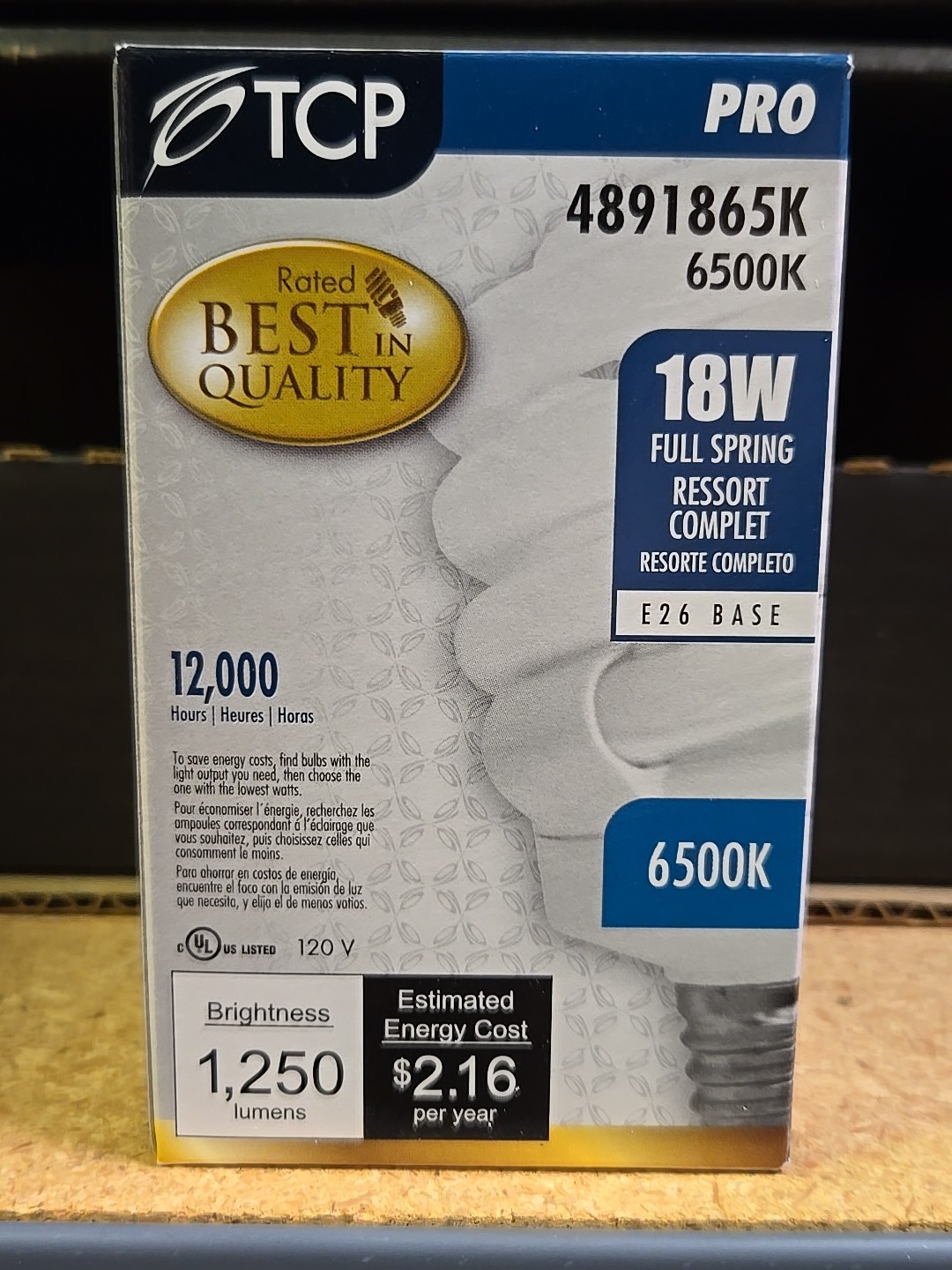 TCP 4891865k CFL Pro A - Lamp - 75 Watt Equivalent (18W) Full Spectrum Daylig...