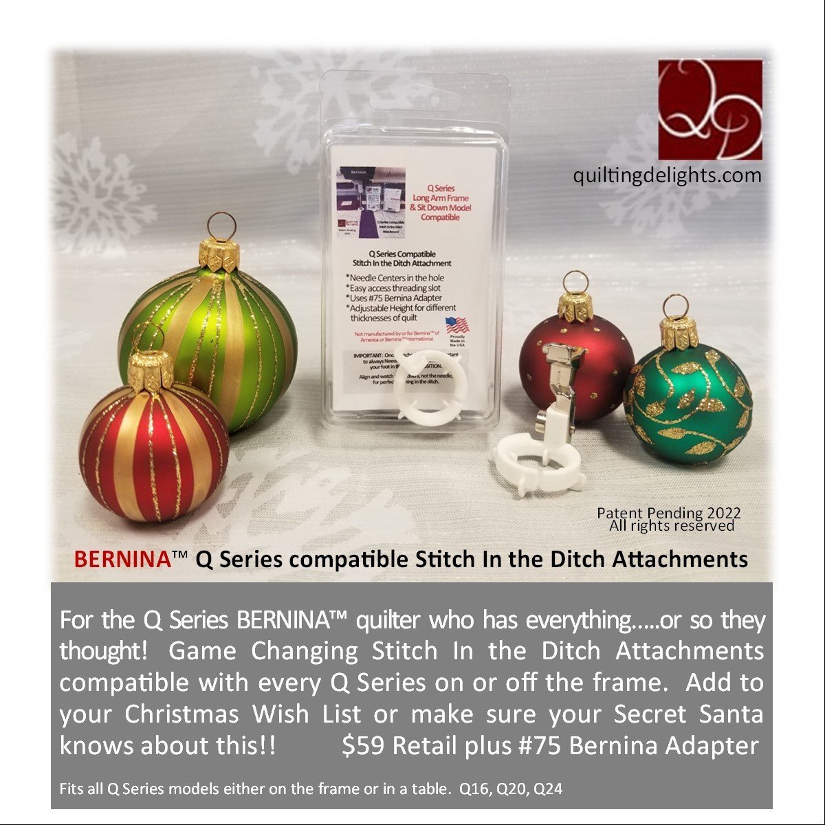 Bernina Stitch In the Ditch Compatible Attachment Q Series