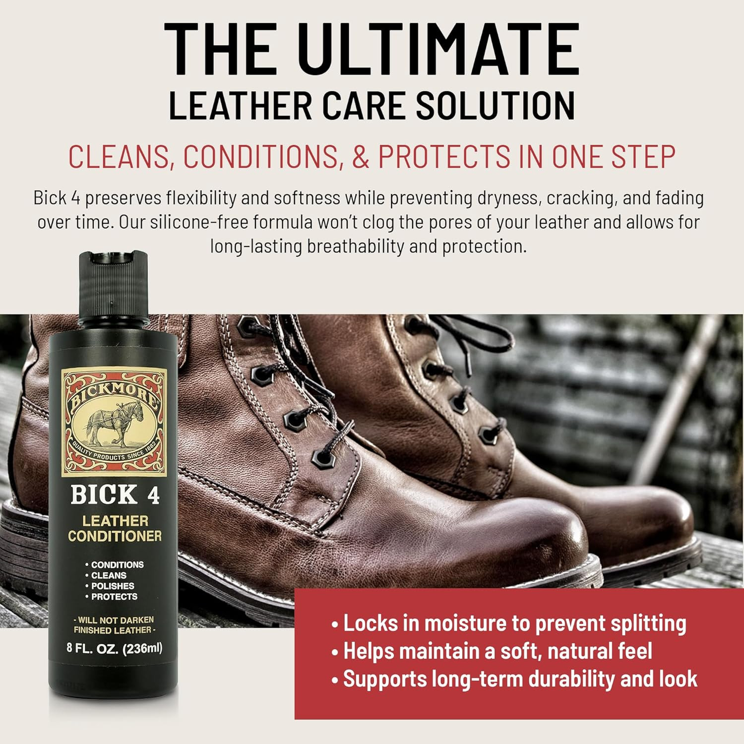 Bick 4 Leather Conditioner 8 oz Cleaner & Conditioner