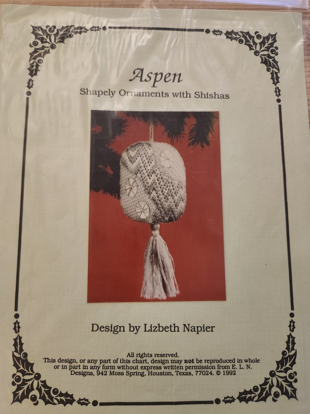 Aspen Shapely Ornament With SHISHAS Pattern Canvas by Lizbeth Napier